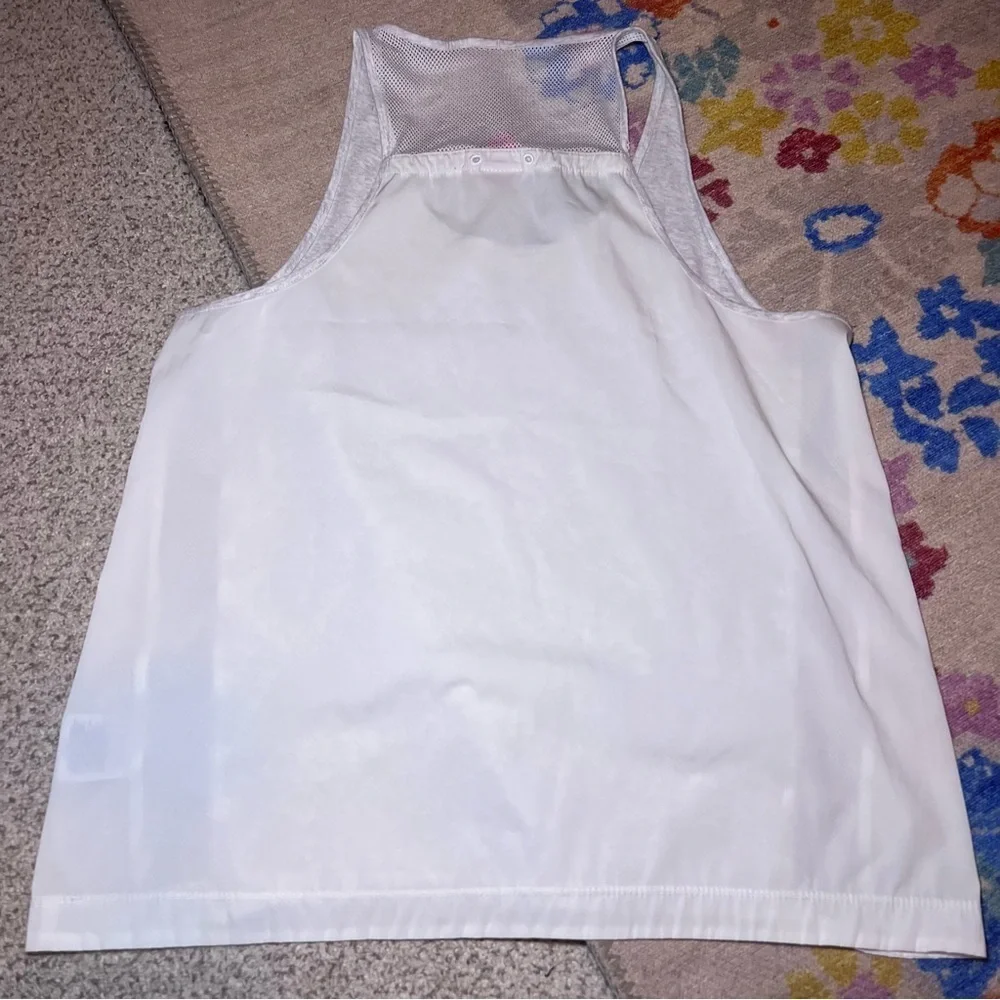 Nike Bonded Tank Top Gray White Size L Mesh Sport Racerback